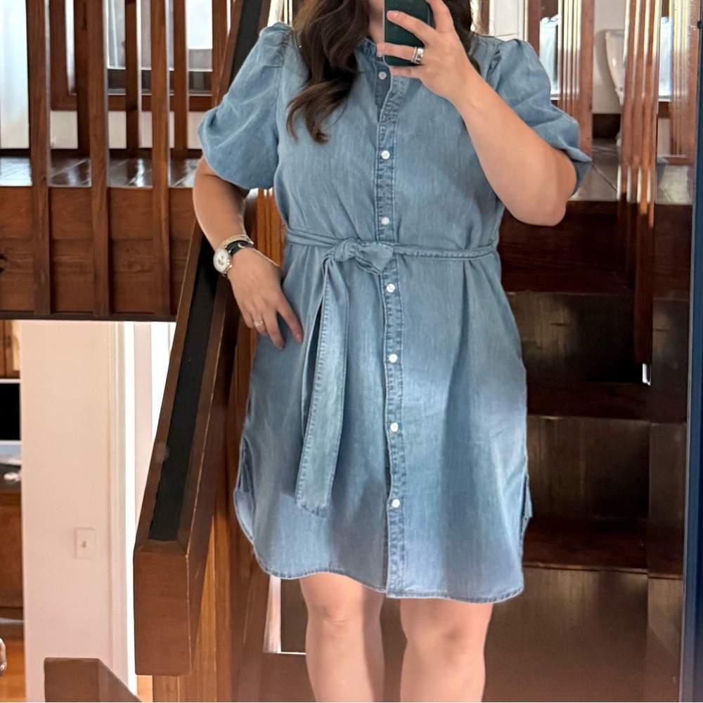 GAP Denim Blue Button-Up Dress